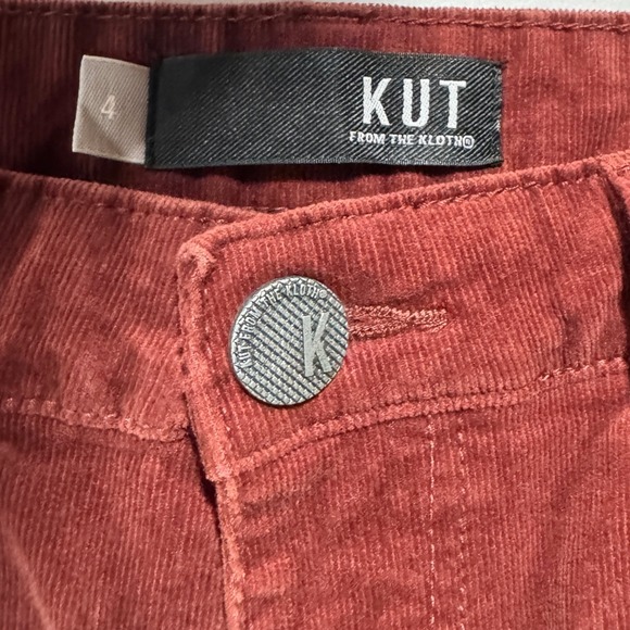 Kut From‎ The Cloth Diana Skinny Corduroy Pants Women 4 Rust Burnt Orange Jeans - Picture 3 of 8